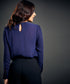 Front Pintuck Chiffon  Blue Top